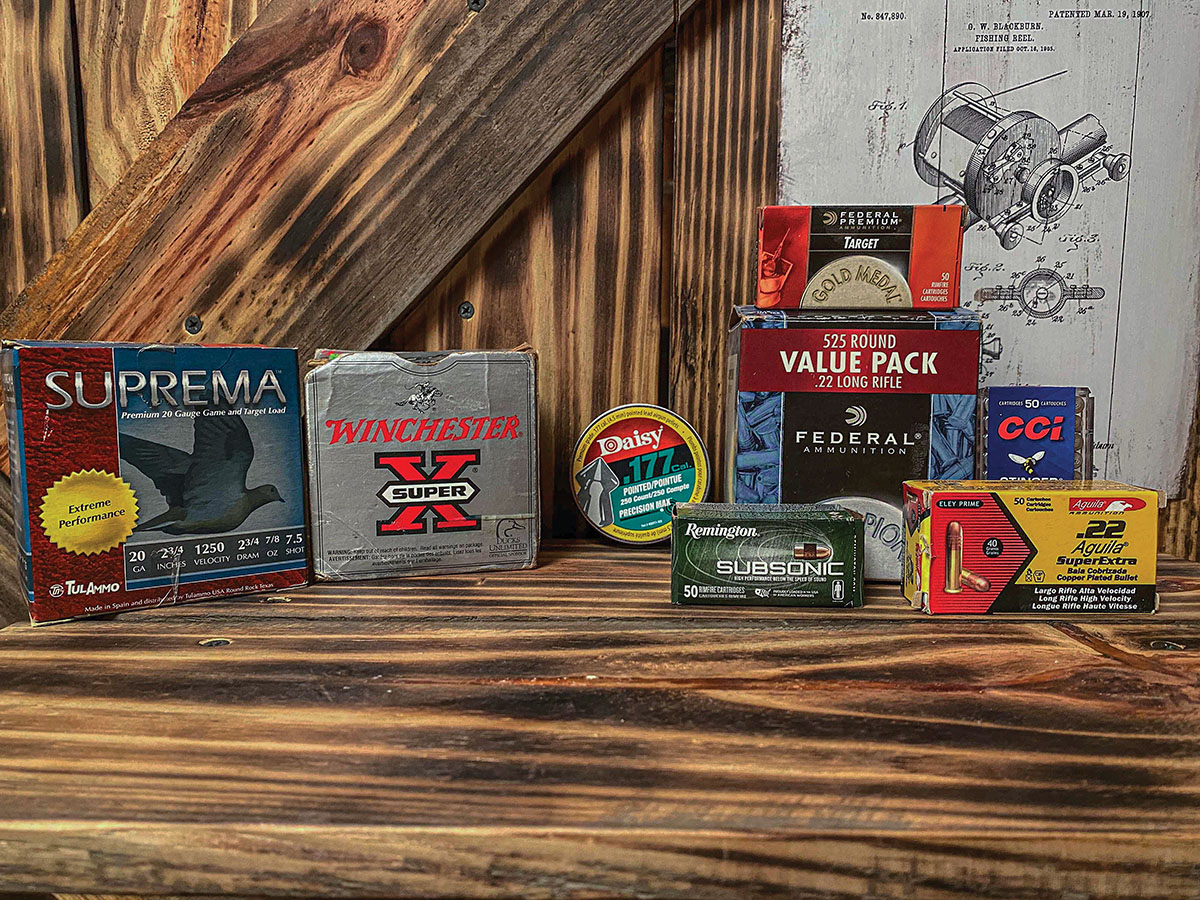 Wes has tested several loads in various calibers for rabbit hunting, some of which are pictured here.